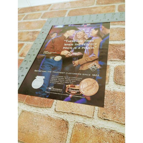 2004 Copenhagen Print Ad Cowboy Hat Belt Buckle Tavern Perfect Pinch Pouch Quote - Picture 4 of 9